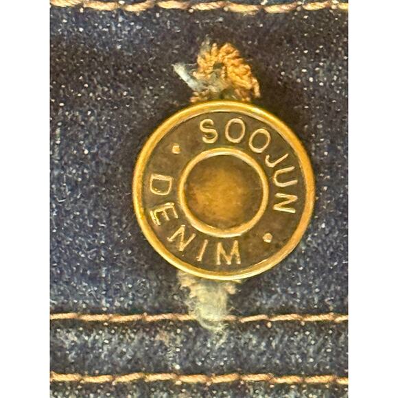 Soojun Overalls Womens Size 2XL Blue Denim Dark Wash Stretch Straight Leg - Picture 5 of 7